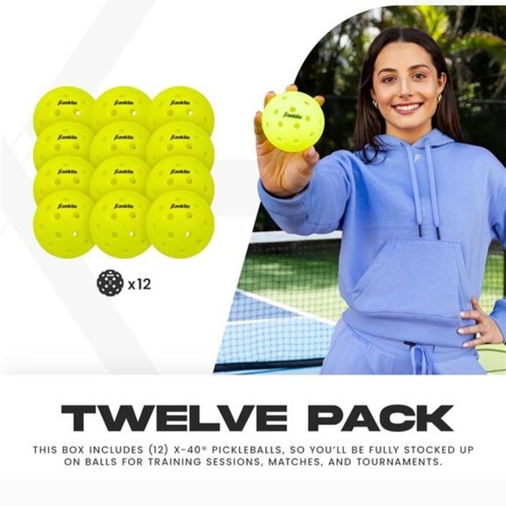 Franklin Sports Yellow Pickleball Set - 12 Pack